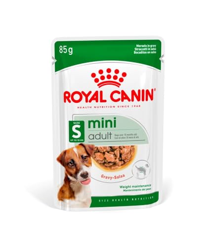 Royal Canin Mini Adult | 12 x 85 g | Nassfutter für ausgewachsene kleine Hunde | Kann zur optimalen Versorgung kleiner Hunderassen eingesetzt werden