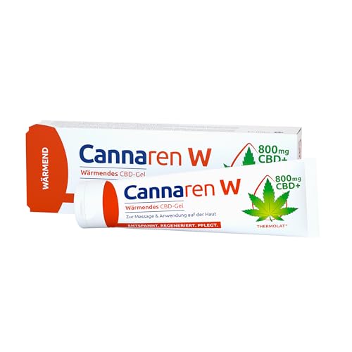 Cannaren W mit Thermolat® 100 ml | Wärmendes CBD-Gel | Zur Massage & Anwendung auf der Haut | 800mg CBD (Cannabidiol)