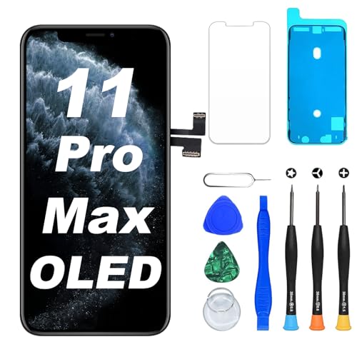 DIGI4U OLED Display für iPhone 11 Pro Max, 6,5 Zoll Bildschirm Ersatz COF Full HD True Tone, Nicht LCD, mit Reparaturset, Displayschutzfolie und wasserfestem Kleber