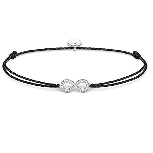 Thomas Sabo Damen Armband Schwarz Little Secret Unendlichkeitszeichen Infinity 925 Sterling Silber LS003-401-11-L20v