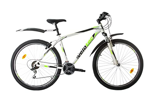 Multibrand Probike PRO 27.5 Zoll Fahrrad Mountainbike 21 Gang, Herren, Damen, Jungen geeignet ab 170-185 cm (Weiß Grün)
