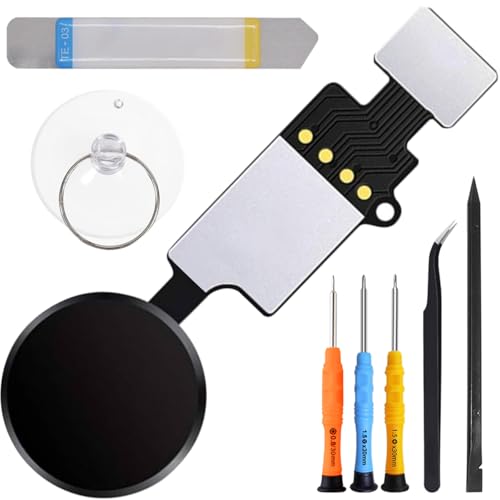 ZHUROUPU Home Button Ersatz für iPhone 7/7Plus/8/8Plus, Neueste Fingerabdruck Touch ID Flex Kabel Connector Zubehör für A1660 A1661 A1863 A1864 A1778 A1905 A1784 A1897 mit Reparaturwerkzeug (Schwarz)
