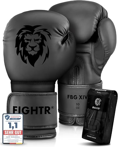 FIGHTR® Boxhandschuhe - Maximaler Schutz & Stabilität | Box Handschuhe für Boxen, MMA, Muay Thai & Kickboxen | Größen 8-16 oz, inkl. Tragetasche