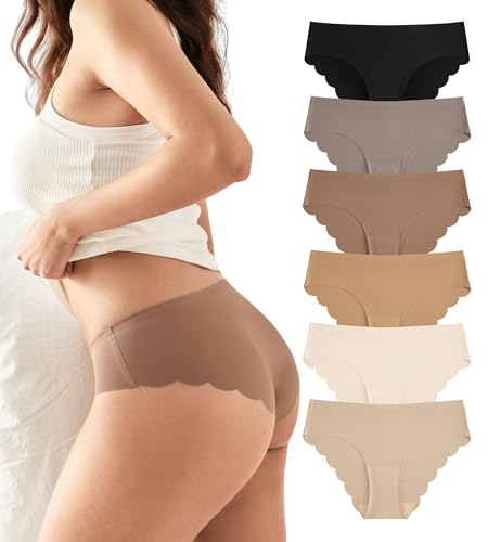 SHARICCA Hipster Unterwäsche Damen Bequeme Nahtlose Slips Damen Weich Atmungsaktiv Panties Unsichtbare Unterhose Mehrpack (Mehrfarbig01-A, M)
