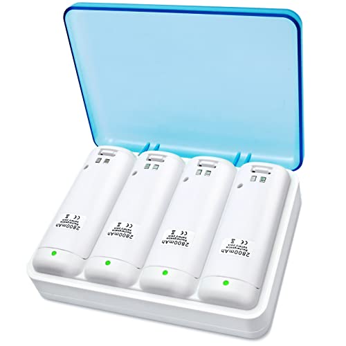 TechKen Wii Akku Ladegerät Set Wii Remote Controller Ladestation