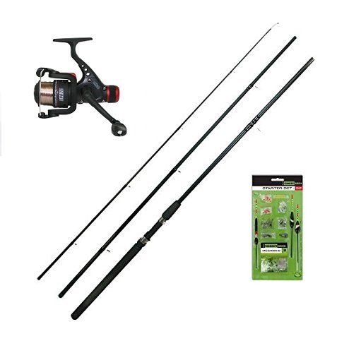 Matchrute Angelrute Angelset Machtrute 3,00m komplett mit Rolle Schnur Posen Haken usw.