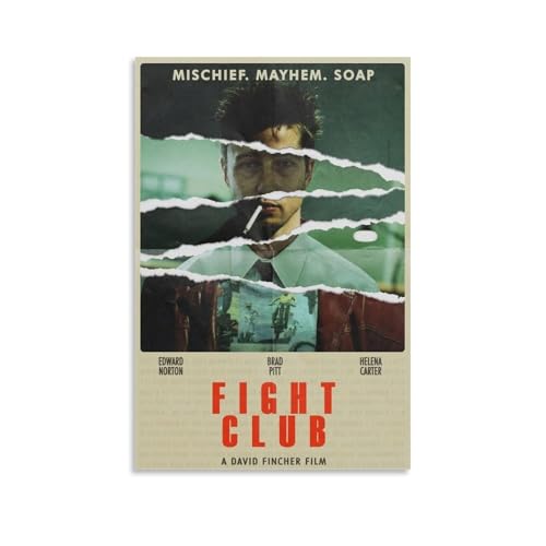 aizhimi Klassisches Vintage-Filmkampfposter, Club-Film-Poster für Zimmer, ästhetische Leinwand, Wandkunst, Schlafzimmerdekoration, 30 x 45 cm