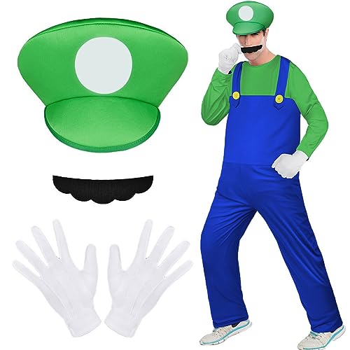 Aomig Kostüm Erwachsene, 4Pcs Cosplay Kostüm Unisex (Grün,L)