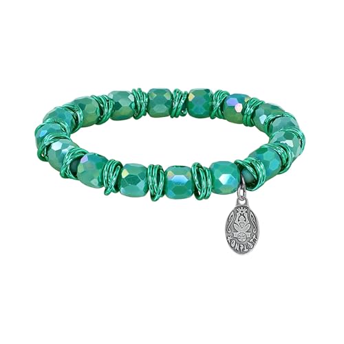 Konplott Armband elastisch Festival grün antik Silber