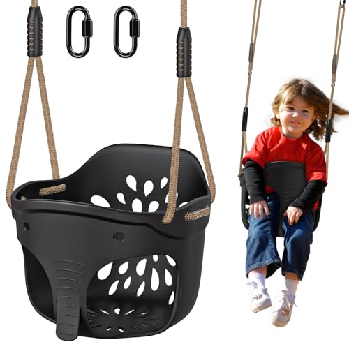 Dolibest Schaukel Kinder Babyschaukel Outdoor Eimer Schaukelsitz/Schwarz