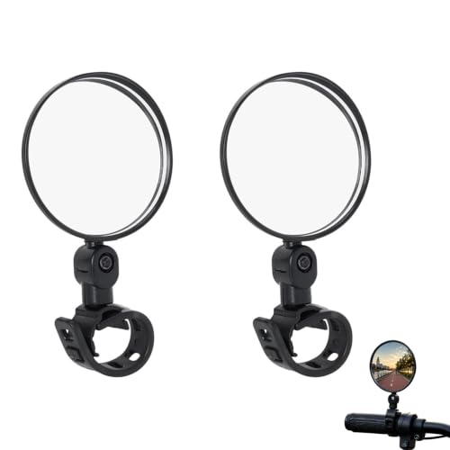 2 Stück Fahrradspiegel, 8 cm Weitwinkel-Rückspiegel Lenkerendenspiegel