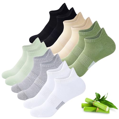 inaWarm Bambus Sneaker Socken Damen, 6 Paar, atmungsaktiv 39-42 Mehrfarbig