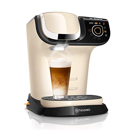 Tassimo My Way 2 Kapselmaschine TAS6507 mit Wasserfilter, über 70 Getränke, Getränkepersonalisierung, Kaffeevielfalt, einfache Zubereitung, 1.500 Watt, creme