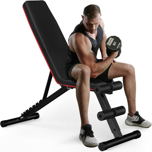 Hantelbank Klappbar Verstellbar, Multifunktions Trainingsbank Schrägbank für Ganzkörper-workout,8 in 1 Fitnessbank für zu Hause oder im Fitnessstudio, 300kg Gewichtskapazität