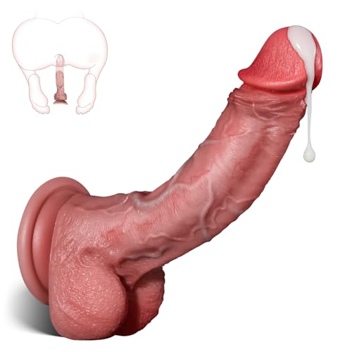 Realistischer Anal Dildo mit Saugnapf, Hautähnliches Silikon - 20 cm Strapon Dildos für Frauen & Paare, Flexibles Sexspielzeug für die Frau ohne Vibrator, Leiser Analdildo Penis für Solo & Vorspiel