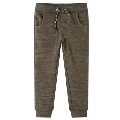 vidaXL Kinder Trainingshose Jogginghose Fitnesshose Sporthose Dunkles Khaki Melange 116