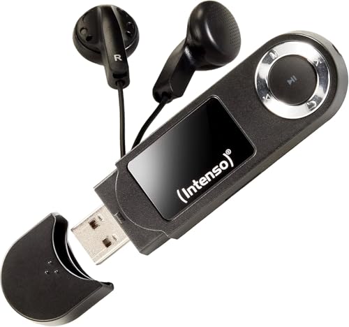 Intenso Music Walker MP3 Player 64 GB mit LCD Display, microSD Karte, USB 2.0, AAA Batterie, Kopfhörer, schwarz