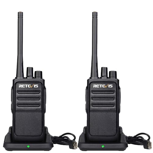 Retevis RT617 Walkie Talkie, Funkgerät Set, 16 Kanäle, 1200mAh, VOX, Nicht Magnetisches Mikrofon, Lizenzfrei PMR Funkgerät, Wiederauflabar, Reisen, Abenteuer im Freien (1 Paar, Schwarz)