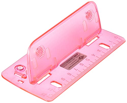 WEDO 67809 2fach Taschenlocher Kunststoff zum Abheften für 8 cm Lochung mit 12 cm Skala, Pink