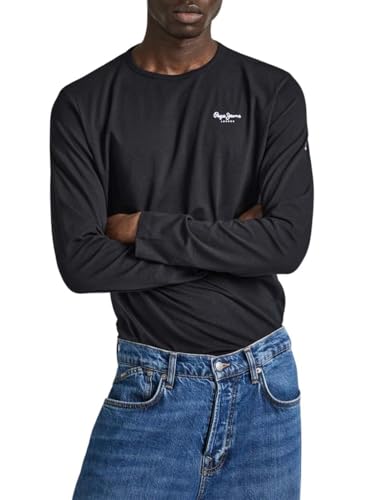 Pepe Jeans Herren Original Basic 2 Long N T-shirt, Schwarz (Black), L