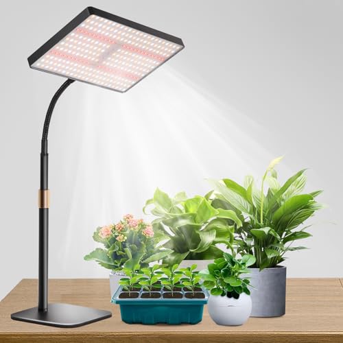 Railee Pflanzenlampe LED Vollspektrum Grow Lampe mit Metallfuß 286 LEDs