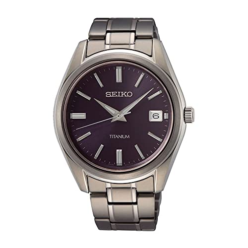Seiko Herren-Uhr Quarz Titan mit Edelstahlband SUR373P1
