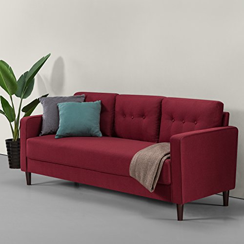 Zinus Mikhail Mid-Century Polster 194 cm Sofa, Rubinrot Weave, EU-SSMC-RE