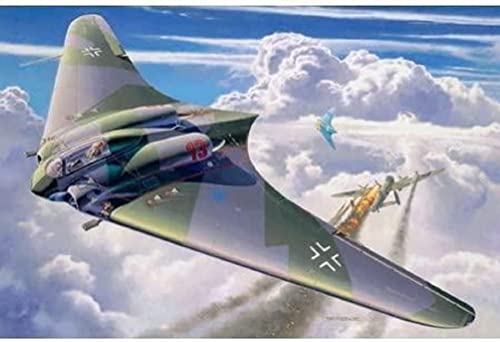 Revell Modellbausatz Flugzeug 1:72 - Horten Go 229 im Maßstab 1:72, Level 4, originalgetreue Nachbildung mit vielen Details, 04312, Mittel, Schwarz