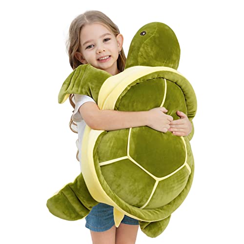 Dalmao 70 cm Große Schildkröte Kuscheltier, Weiche Meeresschildkröte Plüschtier Kissen, Jumbo Schildkröte Stofftier zum Kuscheln, Niedliches Schlafkissen Geschenk für Kinder Mädchen Jungen