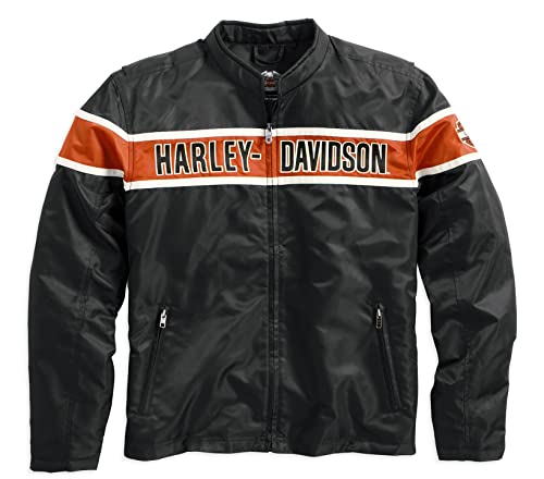 HARLEY-DAVIDSON Herren Jacke Generations Casual Outdoor Freizeitjacke Funktionsjacke für Männer Schwarz Orange, L