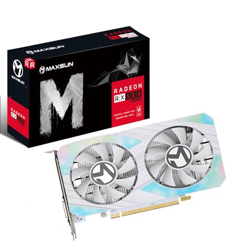 maxsun Grafikkarten AMD Radeon RX 580 8GB 2048SP GDDR5 Computer Video Grafikkarte GPU für PC Gaming 4K Dekodierung 256 Bit DirectX 12 DVI, HDMI, DisplayPort Multi-Monitore erweitern