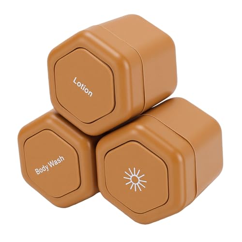 3 Magnetische Reisebeh lter 40 Ml Sechseckige Tragbare Modulare Gl ser mit Hoher Kapazit t Magnetisch Organisieren Make up BROWN