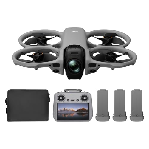 DJI Avata 360 Fly More Combo (RC 2), 360°-Drohne mit 1-Zoll-8K-360°-Imaging für FPV- und Luftaufnahmen, 360°-Kameradrohne mit Propellerschutz. Enthält die RC 2 für präzise Steuerung und drei Akkus.