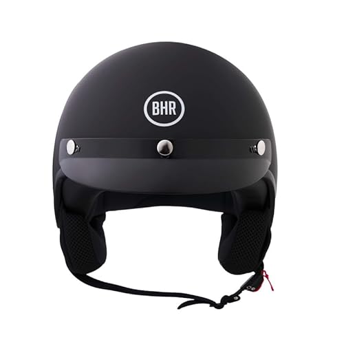 BHR Helm Demi-Jet 839 - Helm Scooter ECE 22.06 Zulassung mit Front- und Micrometrischer Auslösung - Mattschwarz L