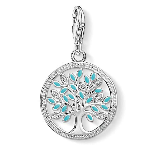 THOMAS SABO Charm-Anhänger Tree of Love 925er Sterlingsilber, Türkis Emailliert