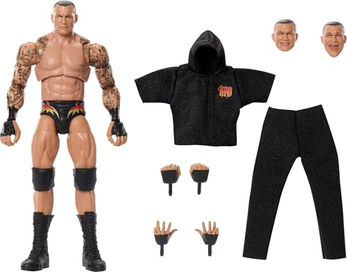 Mattel WWE Ultimate Edition-Actionfigur und Zubehör im Set, ca. 15 cm große Randy Orton-Sammelfigur mit austauschbaren Köpfen und Händen und 30 Bewegungspunkten, JHV98