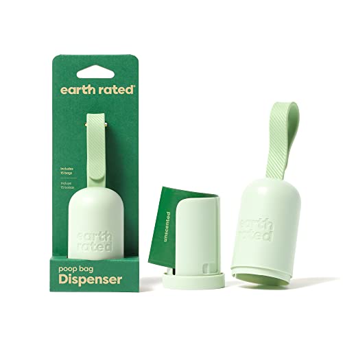 Earth Rated Halter für Hundekotbeutel mit Hundekotbeuteln, haltbar und garantiert auslaufsicher, unparfümiert, 1 Spender und 15 Beutel