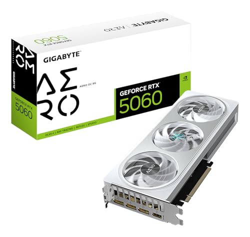 Gigabyte GeForce RTX 5060 AERO OC 8G Grafikkarte - 8GB GDDR7, 128bit, PCI-E 5.0, 2595 MHz Kerntakt, 3 x DisplayPort, 1 x HDMI, GV-N5060AERO OC-8GD