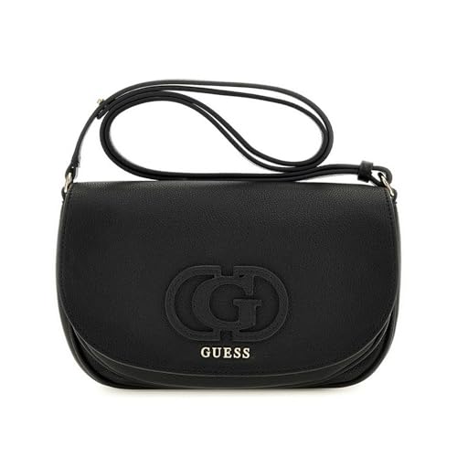 GUESS Damen Calebra Convertible Crossbody Flap Umhängetasche, Schwarz