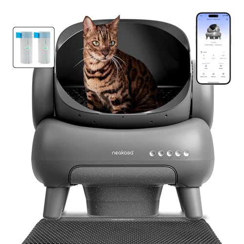 Neakasa M1 Plus Selbstreinigende Katzentoilette mit offenes Design, XXL Kapazität Katzenklo, App-Steuerung, sicher, geruchsfrei und hygienisch, mit Katzenstreu Matte, Cat Litter Box für mehrere Katzen