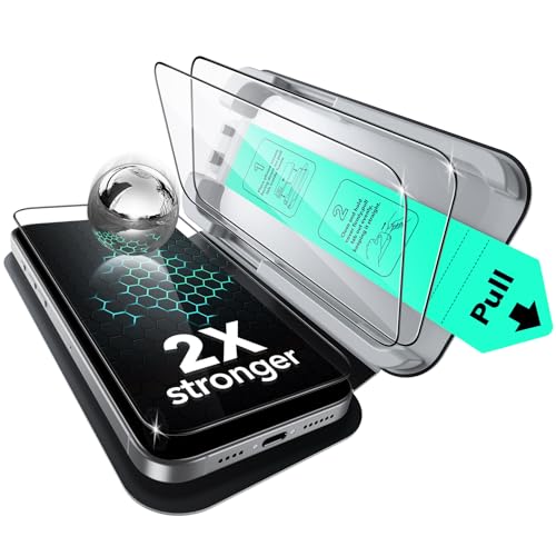 ESR für iPhone 16 Pro Max für Panzerglas 3 Stück [3 Sekunden Schnellinstallation] Displayschutzfolie Militärischer Schutz 9H Härte, Vollflächig gehärtetes Glas mit UltraFit Tray