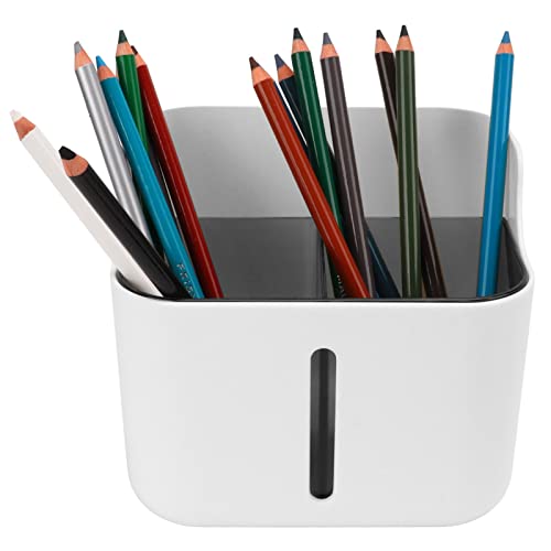 HOHXFYP Schreibtisch Organizer,Gro?e Kapazit?t,Doppellagige B¨¹romaterial Schreibtisch Aufbewahrungsbox,Multifunktionales,Langlebiges Kosmetik Rack f¨¹r B¨¹robedarf,Badezimmertheke(5.5in-Schwarz)