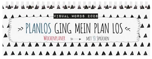 Tischquerkalender Visual Words 2026: 1 Woche 2 Seiten; Tischkalender quer mit viel Platz für Notizen; Format: 29,8 x 10,5 cm