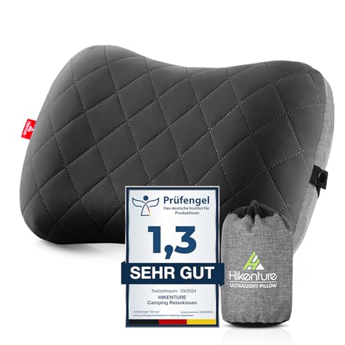 HIKENTURE Aufblasbares Camping/Reise Kissen mit Abziehbarem Kissenbezug
