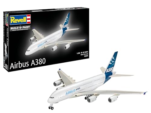 Revell Modellbausatz Airbus A380 I Der Gigant der Lüfte zum Selberbauen I Maßstabsgetreue Nachbildung im Maßstab 1:288 I Detailreich mit 47 Teilen I Für Modellbau-Einsteiger ab 10 Jahren