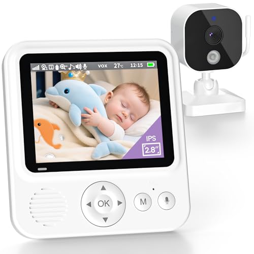 BURNNOVE Babyphone mit Kamera Video Babyphone ohne WLAN mit 2000 mah Akku 2,8