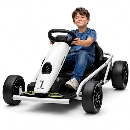 Litake Elektro-Kart 24V, Kinder Drift-Auto mit Akku und Sicherheitsgurt