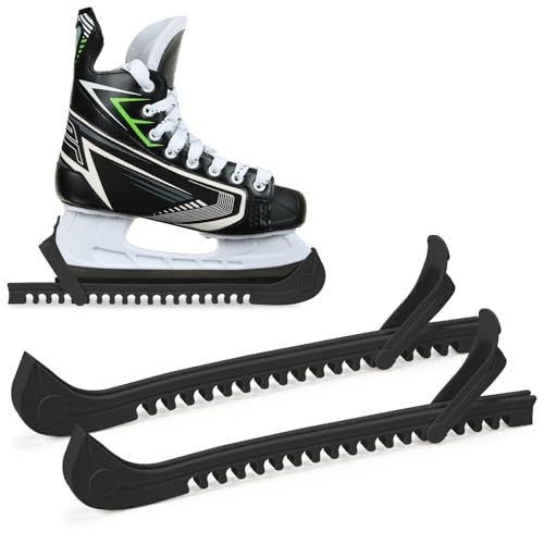 Bafiwu 1 Paar Kufenschoner Eiskunstlauf Schlittschuhe, Verstellbarer Eishockey Schlittschuhe Schoner, Schlittschuh Schoner Zubehör Für Kinder und Erwachsenenkufen (Schwarz)