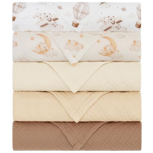 Yukkidds Mulltücher Baby Spucktücher, Musselin Tücher 5er Set 60x60 cm