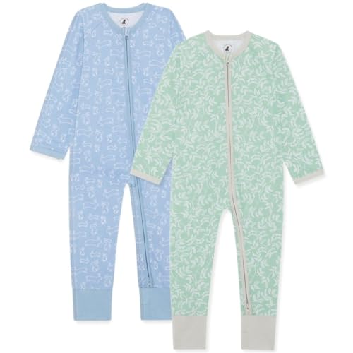 Bramble & Bear Unisex Baby (2er-Pack) Kleinkind- Und Baby-schlafanzüge Sleepsuit, Hase & Efeu, 0-3 Monate EU